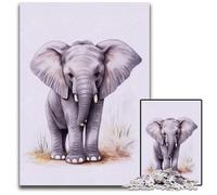 Baby Elephant Adult Jigsaw Puzzles 1000 Pieces Impossible Jigsaw Puzzles for Adults Challenging DIY Brain Teaser Perfect Family Game Or Decorative Gift 1000 PCS(38x26cm)