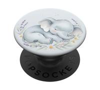 Baby Elephant Cute Animal Floral Watercolor Nursery PopSockets Adhesive PopGrip