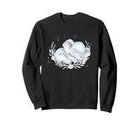 Baby Elephant Cute Animal Floral Watercolor Nursery Sweatshirt