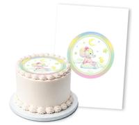 Baby Elephant & Duckling Rainbow, 1 Icing Sheet 5" Round Cake Topper