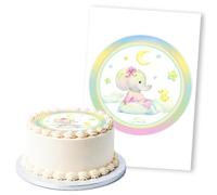 Baby Elephant & Duckling Rainbow, 1 Icing Sheet 8" Round Cake Topper