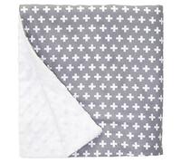 Baby Elephant Ears Large Pram/Crib Blanket Wrap - Grey Stars/Cross Design