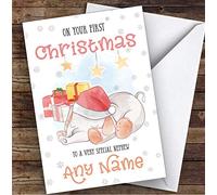 Baby Elephant First Christmas Nephew Personalised Christmas Card | Christmas Card | Any Relation Xmas Card