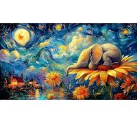 Baby Elephant in Pink Bubble Bath Puzzle for Adults 1000 Pieces - Educational Decompression Game Wall Decoration & Gift 38x52/1000pcs