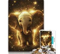 Baby Elephant Jigsaws 1000 Pieces for Adults,Staycation Kill Time Every Piece Is Unique - Challenging Family Fun Game (75x50cm)
