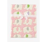 Baby Elephant Luxury Pram Blanket -Boy/Girl Options (75cm x 100cm) (Pink)