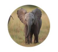 Baby Elephant Mouse Pad with Anti-fray Stitching, Waterproof Gaming Mouse Mat for Men Women Non-Slip Rubber Base Round Computer Mousepad for Office Desk Accessories 8in