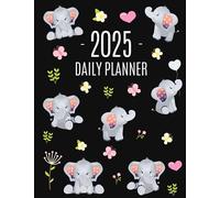 Baby Elephant Planner 2025: Cute Daily Organizer for 2025 (12 Months) Funny Jungle Animal Scheduler with Yellow Butterflies, Flowers & Pink Hearts