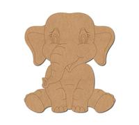 Baby Elephant Pre Marked Craft Shape 4 - Premium MDF & Plywood Embellishments Laser Cut Craft Shapes for Scrapbooking, Card Making, DIY Decor, Weddings & Personalized Projects