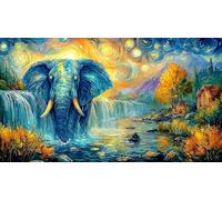 Baby-Elephant-with-Flowers-and-Butterfly 1000Pc Adult Jigsaws Puzzle Game Fun Present & Activity for Home Impossible Hard Difficult Educational Game Decompression 70x50/1000pcs