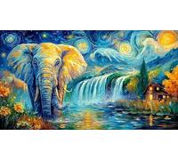 Baby Elephant with Flowers and Butterfly Recycled Paper Jigsaw 1000 Pieces - Challenging Family Game Educational for Adults 38x26/1000pcs