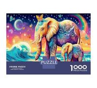 Baby Elephants Bath 1000Pieces JigsawPuzzlesElephants Cosmic ForAdult Challenging Brainteasing Age12+byth EducationalGames Uncover The Puzzle 38x26cm/1000pcs