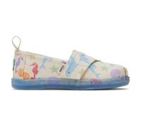 TOMS Boy's Classic Alpargata Loafer Flat, Natural Ocean Friends Print, 4 UK Child