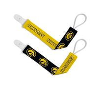 Baby Fanatic NCAA Iowa Hawkeyes Pacifier Clips, One Size, Team Colour, Pack of 2