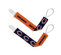 Baby Fanatic NFL Chicago Bears Pacifier Clip Set of 2, One Size, Team Color