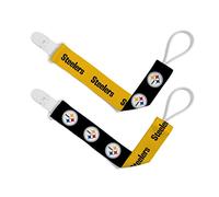 Baby Fanatic NFL Pittsburgh Steelers 2-Pack Pacifier Clips, One Size, Team Color