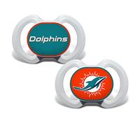 Baby Fanatic NFL Miami Dolphins 2-Pack Pacifiers, One Size, Team Color