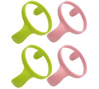 Baby Feeding Bottle Handle Grip Compatible for Dr. Brown's Anti-Colic Options+ Wide Neck Baby Bottles, 2 Count (2 Green 2 Pink)