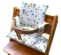 Baby Feeding Chair Cushion for Toddler Breathable Fabric Removable Accent Washable Design Comfortable Seat Pad Baby High Chair Cover with Backrest