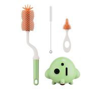 Baby Feeding Essential 3 Piece Bottle Brush Set Newborns Bottle Brush Straw Brushes Comfortable Grip Designing Daily Cleaning Tool