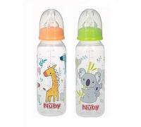 Baby Feeding - Nuby - 8oz Pack-of-2 Printed Non-Drip Bottle (1 Set Only) 1167