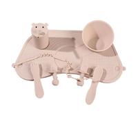 Baby Feeding Systems with Not Slip Silicone Mat Includes Suction Bowls Spoons Forks Cups & Straws Suitable for Toddler Baby Led Weaning Placemat Set