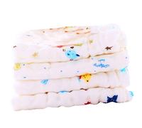 Baby Feeding Towels 4 Piece Six Layer Pure Cotton Gauze Nursing Cloths | Soft Breathable Fabric, Quickly Absorbs Liquid, Helps Keep Little Faces and Bodies Clean during Feeding and Washing