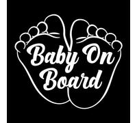 Baby Feet Baby on Board Car Vinyl Decal - Cute and Safety Sign for Your Vehicle - Easy to Apply and Highly Visible - Baby Feet car Vinyl Decal (Reflective White)