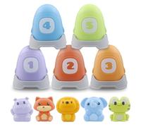 Baby Finger Puppet Set, Baby Toy with Animal Characters and Number Learning Stacking Cups, Multicolour (Aniaml)