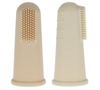 Baby Finger Toothbrush, Food Grade Silicone Tooth Cleaner, 0-2 Years Infant Toddler Soft Silicone Training Aid BPA Free, 2 Pack (Sand+Shifting Sand)