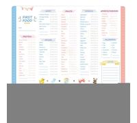 Baby First Food Tracker, First Foods Chart with 2 Magnet Pens, Magnetic Daily Food List, Repeatable Food Meal Planner Checklist, Baby Weaning Food Chart for Kitchen