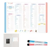 Baby First Foods Chart, Baby's First Foods Tracker Fridge Magnet Dry Erase Poster, Daily Food Log Baby & Toddler First Foods Weaning Chart, Baby Led Weaning Food Chart Checklist,30.5x21.5cm