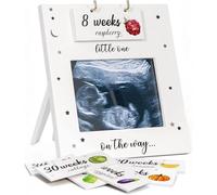 Baby First Scan Photo Frame, Countdown Weeks Baby Sonogram Picture Frame Ultrasound Picture Record Pregnancy Announcements, Pregnant Gift for New Mom