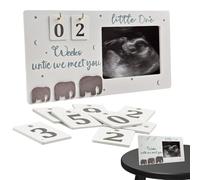 Baby First Scan Photo Frame, Wooden Ultrasound Picture Frame with Countdown Weeks Pregnancy Keepsake Gift for Mum-to-Be Baby Announcement Gender Reveal Decor Shower Countdown Photo Exhibit