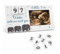 Baby First Scan Photo Frames, Pregnancy Countdown Ultrasound Picture Frame, Baby Scan Frame for Mum to Be Gifts, Pregnancy Announcement and Shower Decor
