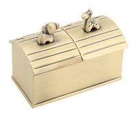 Baby First Tooth Fairy and Curl Keepsake Box, Cute Kids Metallic Fairy Teeth Box Treasure Chest Box for Christmas Kids Shower Birthday Gift(Gold)