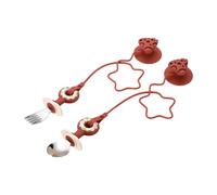 Baby First Utensils Set Short Handle Spoon Fork Dishwasher Safe Stainless Steel with Not Tipping Suction Cup Base Ergonomic Baby Training Spoon for Small Hand
