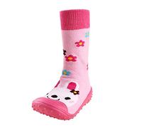 Baby First Walking Shoes Size 4 Cute Stripe High-Calf Socks Cartoon Pattern Non Slip Shoes Wide Fit Slip On Shoe with Rubber Sole Outdoor Soft Sole Socks Summer Indoor Sock for Girls Boys Hot Pink