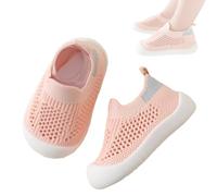 Baby First Walking Shoes Toddler Non-Slip Casual Shoes Mesh Breathable Sneakers Trainers Lightweight Kids Walkers Shoes with Soft Rubber Sole Infant Prewalkers for Indoor Outdoor Pink