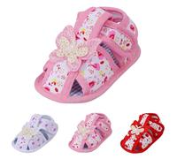 Baby First Walking Shoes Unisex Children's Slippers with Printed and Butterflies Elegant Baby Sandals Featherlight Breathable Closed Sandals Soft Comfortable Summer Shoes, Pink (pink 1), 9 Months