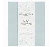 Baby First Year Book (Sky Blue, 112 Pages) - Memory & Milestone Baby's First Year Photo Album from Pregnancy to First Year - Newborn Baby Journal - Gifts for New Moms