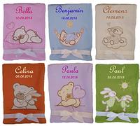 Baby Fleece Blanket Teddy, gift for christening or birth