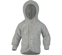 Engel - Kinder Kapuzenjacke mit Holzknöpfen - Wool jacket size 62/68, grey