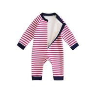 Baby Fleece Lined Swimsuit 3 Months to 3 Years, One-Piece Toddler Thermal Swimming Costume with Long Zipper, Infant Thermal Swimwear Warm in One Wetsuit for Winter Swimming, Pink Stripe 2-3 Years