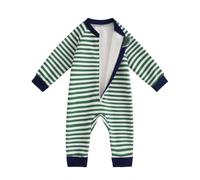 Baby Fleece Lined Swimsuit 3 Months to 3 Years, One-Piece Toddler Thermal Swimming Costume with Long Zipper, Infant Thermal Swimwear Warm in One Wetsuit for Winter Swimming, Green Stripe 3-6 Months
