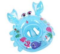Baby Float 6-12-18-36 Months, Inflatable Baby Swim Ring with Safety Seat | Toddler Swimming Float for 1 2 3 Year Old, Soft Padded Design, Bath & Pool Accessories(Crab - Blue)