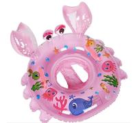 Baby Float 6-12-18-36 Months, Inflatable Baby Swim Ring with Safety Seat | Toddler Swimming Float for 1 2 3 Year Old, Soft Padded Design, Bath & Pool Accessories(Crab - Pink)