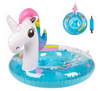 Baby Float 6-12-18-36 Months, Inflatable Baby Swim Ring with Safety Seat | Toddler Swimming Float for 1 2 3 Year Old, Soft Padded Design, Bath & Pool Accessories(Unicorn - Blue)