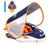 Baby Float for 6-24 Months - Baby Swimming Float with Removable Sun Canopy, Safe Pool Float for Babies 8-15 kg, Space Theme Design, Adjustable Safety Straps