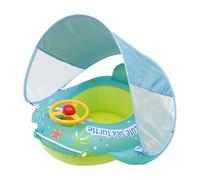 Baby Float - Toddler Pool Float | Baby Swim Float With Canopy | Inflatable PVC Swim Ring | Iinfant Swimming Float Seat | 1-4 Years Old Cartoon Steering Wheel Toy For Sun Protection Bathtub Beach River